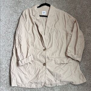 GAP Women's Beige Linen Blend Blazer XL